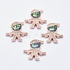 Eco-Friendly Brass Micro Pave Cubic Zirconia Links RB-I078-06-NR-2