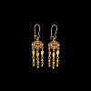 Ethnic Style Brass Micro Pave Cubic Zirconia Tassel Chandelier Earrings for Women DU1542-5