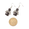 Synthetic Turquoise Skull with Wings Dangle Earrings EJEW-JE04944-03-4