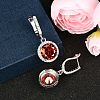 925 Sterling Silver Pave Cubic Zirconia Flat Round Hoop Earrings EJEW-C150-01C-01-3