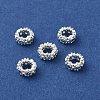 Silver Brass with Cubic Zirconia European Beads KK-B088-01A-01S-2