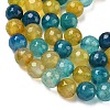 Dyed Natural Agate Faceted Round Beads Strands G-E320E-8mm-17-3
