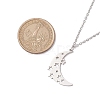 Hollow Moon & Star 304 Stainless Steel Pendant Necklaces NJEW-JN04815-02-3