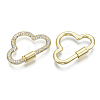 Brass Micro Pave Cubic Zirconia Screw Carabiner Lock Charms ZIRC-N039-006A-NF-2