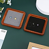 Square Wood Jewelry Storage Tray with Microfiber Fabric Mat Inside ODIS-WH0030-37B-02-5