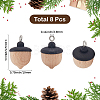8Pcs Wood Pendants WOOD-SC0002-15-2