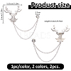 2Pcs 2 Colors Deer Hanging Chain Brooch Pin JEWB-FH0003-28-2