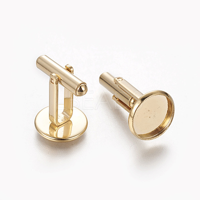304 Stainless Steel Cufflinks Settings STAS-E471-03D-G-1