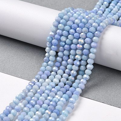 Faceted Electroplated Glass Beads Strands X-GLAA-C023-02-C16-1