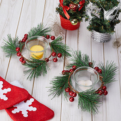 2Pcs Glass Candle Cups AJEW-GF0007-25-1