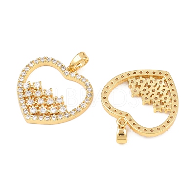 Brass Micro Pave Cubic Zirconia Pendants KK-I475-05G-01-1