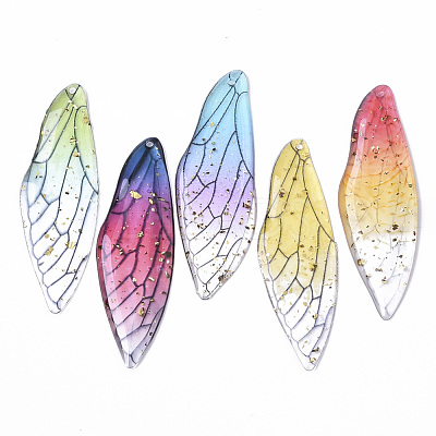 Transparent Epoxy Resin Big Pendants X-RESI-T046-01-1