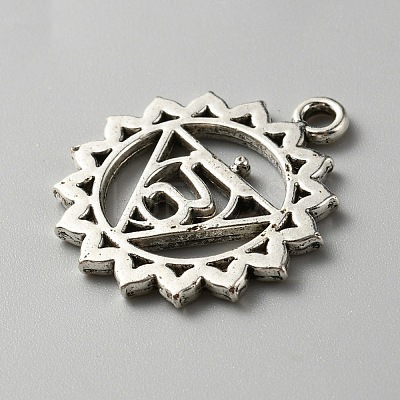 Chakra Zinc Tibetan Style Alloy Pendants FIND-WH0137-05E-AS-1