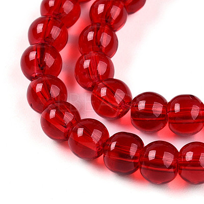 Baking Paint Transparent Glass Beads Strands DGLA-N006-6mm-10-1