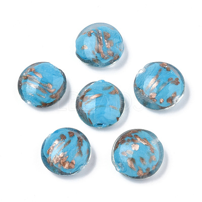 Handmade Gold Sand Lampwork Beads LAMP-N031-01-05-1