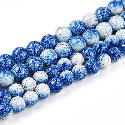 Transparent Baking Paint Glass Beads Strands DGLA-N009-10mm-07-1