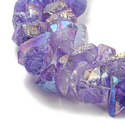 Electroplated Natural Quartz Beads Strands G-M412-01A-04-1