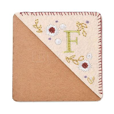 4Pcs Letter Personalized Hand Embroidered Corner Bookmarks JX587F-1