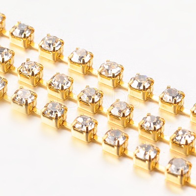 Brass Rhinestone Cup Chain CHC-S8-G-1-1