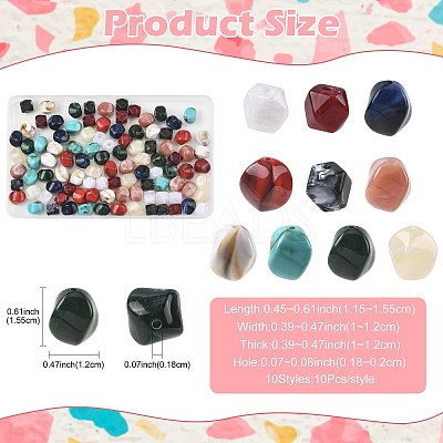 100Pcs 10 Styles Acrylic Beads OACR-FS0002-67-1
