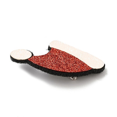Christmas Theme PU Leather Brooch JEWB-C004-01G-1