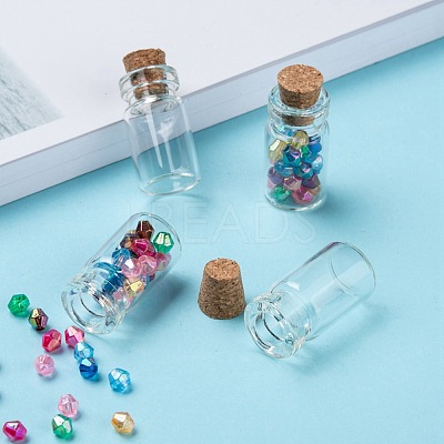 Glass Wishing Bottle Bead Containers X-CON-Q014-1