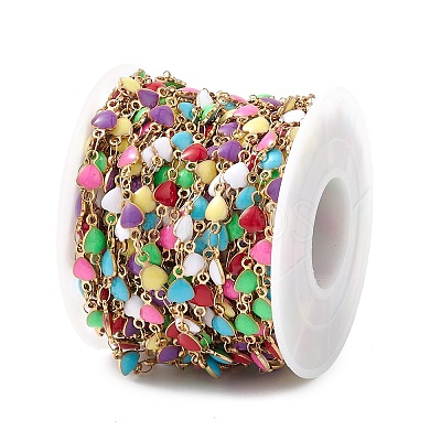 304 Stainless Steel Enamel Link Chains CHS-P016-25G-1