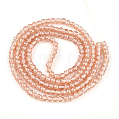 Baking Paint Transparent Glass Beads Strands DGLA-N011-4mm-04-1