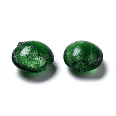Handmade Silver Foil Glass Beads X-SLF12MMY-1-1