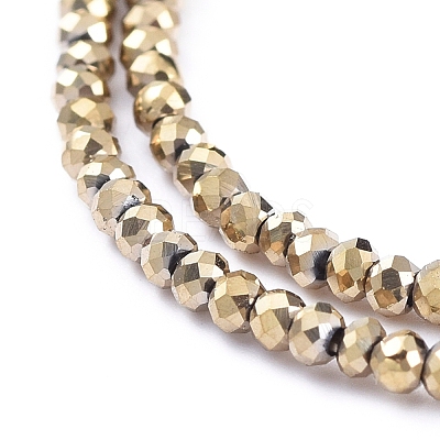 Electroplate Glass Beads Strands X-EGLA-F149-FP-02-1