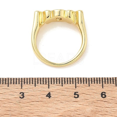 Mother's Day Brass Micro Pave Cubic Zirconia Finger Rings for Women RJEW-K261-15B-G-1
