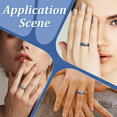 24Pcs 6 Styles 201 Stainless Steel Grooved Finger Ring Settings STAS-ME0003-12MC-1