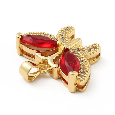 Brass Micro Pave Cubic Zirconia Pendants KK-B059-34G-B-1