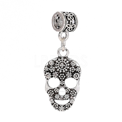 Tibetan Style Alloy European Dangle Charms PALLOY-H170-07AS-1