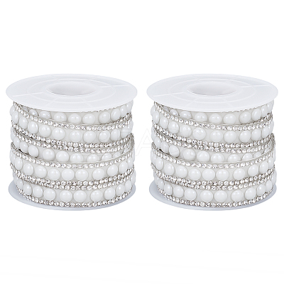 Ceramic & Glitter Resin Hotfix Rhinestone(Hot Melt Adhesive On The Back) DIY-WH0308-621B-1