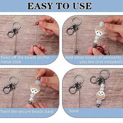 16Pcs Alloy Bar Beadable Keychain for Jewelry Making DIY Crafts KEYC-SZ0001-16B-1