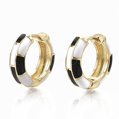 Brass Huggie Hoop Earrings EJEW-S209-06A-1