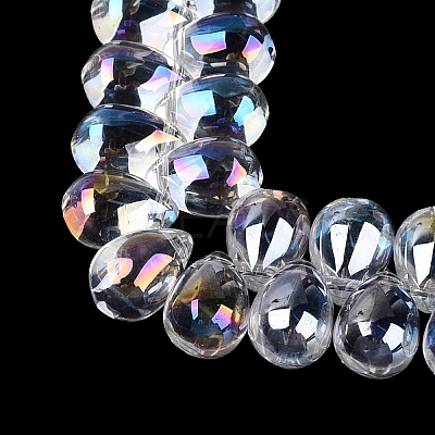 Electroplate Baking Paint Transparent Glass Beads Strands GL-N005-02A-C16-1