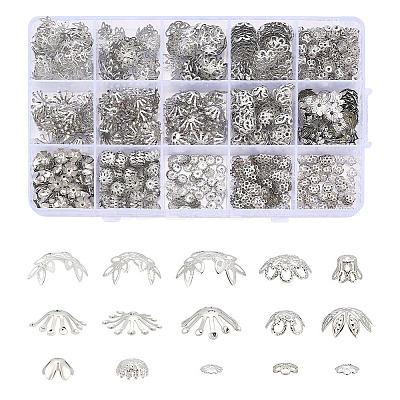 756Pcs 12 Styles Iron Bead Caps IFIN-ME0001-05-1