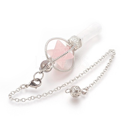 Natural Rose Quartz Dowsing Pendulums KK-F756-06B-1