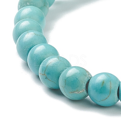 Synthetic Turquoise Beaded Stretch Bracelets BJEW-A117-B-14-1