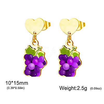 304 Stainless Steel Stud Dangle Earrings WG2FA29-08-1
