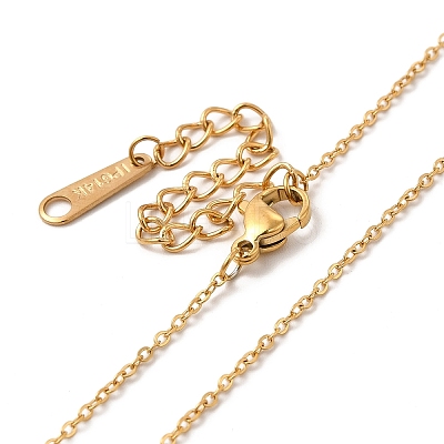Ion Plating(IP) 304 Stainless Steel Cable Chain Necklace for Women NJEW-G097-11G-1