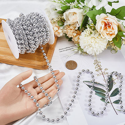 ABS Plastic Imitation Pearl Bead Chain KY-WH20006-09B-1
