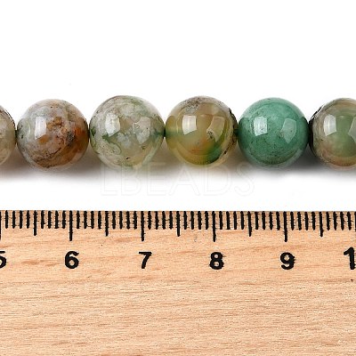 Natural Green Cherry Blossom Agate Beads Strands G-NH0061-A01-10mm-1
