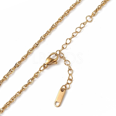 Ion Plating(IP) 304 Stainless Steel Rope Chain Necklace for Men Women NJEW-K245-010A-1