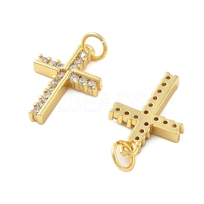 Brass Micro Pave Cubic Zirconia Pendants X1-KK-C092-21E-G-1