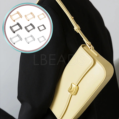 18Pcs 9 Style Zinc Alloy Rectangle Buckle Ring DIY-WR0002-59-1