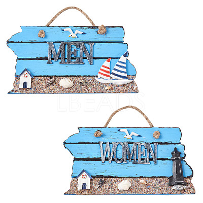 2Pcs 2 Style Mediterranean Style MDF Hanging Plate HJEW-CF0001-08-1