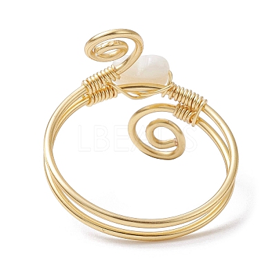 Natural Shell Cuff Ring RJEW-JR00645-02-1